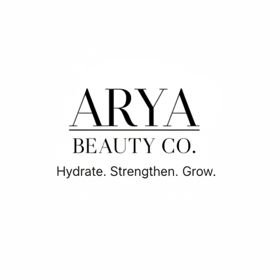 Arya Beauty Co. Logo with Slogan